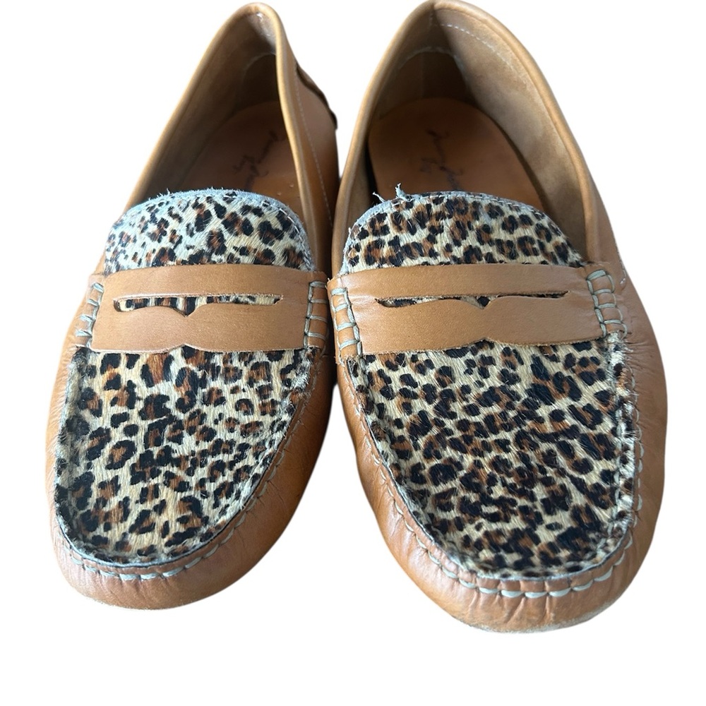 Massimo Matteo Firenze Animal Print Penny Loafers Size 10B Cheetah Leather